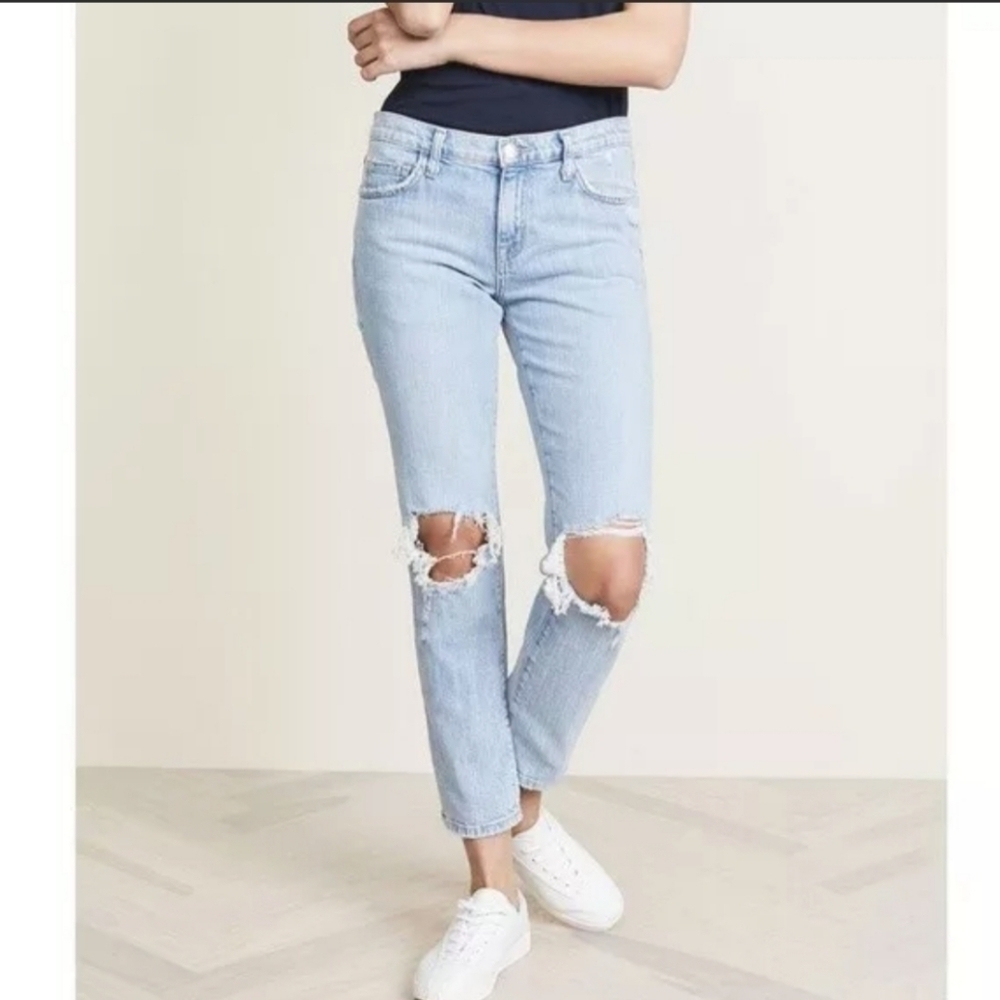 Current elliot Jeans Sz 26 The Fling Destroy Slim Straight Light Wash